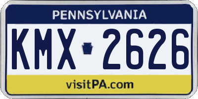 PA license plate KMX2626