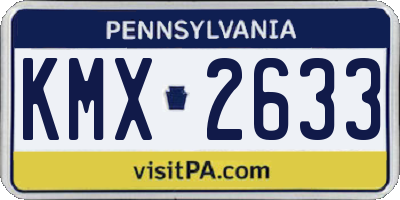 PA license plate KMX2633