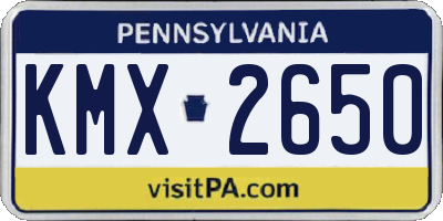 PA license plate KMX2650