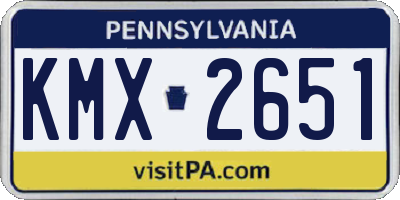 PA license plate KMX2651