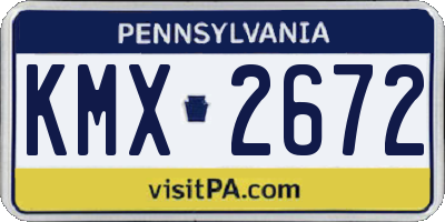 PA license plate KMX2672