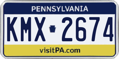PA license plate KMX2674