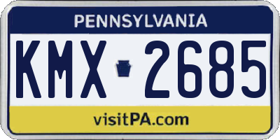 PA license plate KMX2685