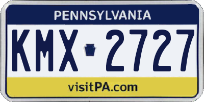 PA license plate KMX2727