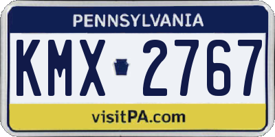 PA license plate KMX2767