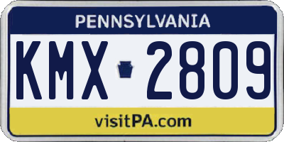 PA license plate KMX2809