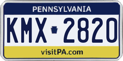 PA license plate KMX2820