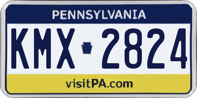 PA license plate KMX2824
