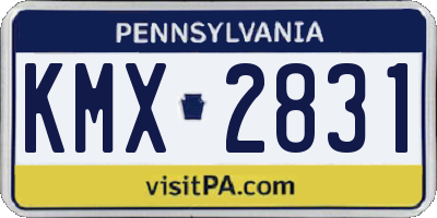 PA license plate KMX2831