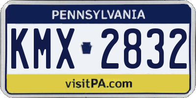 PA license plate KMX2832