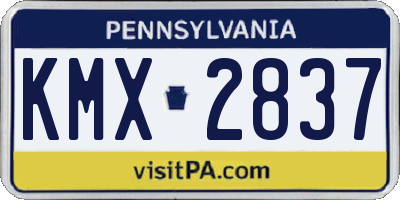 PA license plate KMX2837