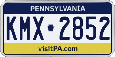 PA license plate KMX2852