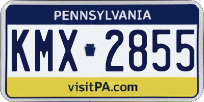 PA license plate KMX2855