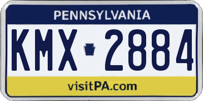 PA license plate KMX2884