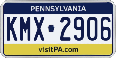 PA license plate KMX2906
