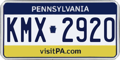 PA license plate KMX2920