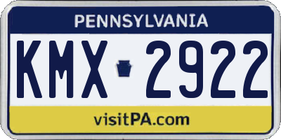 PA license plate KMX2922