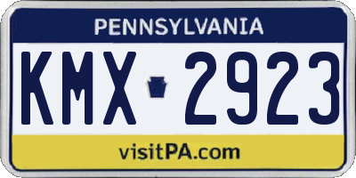 PA license plate KMX2923