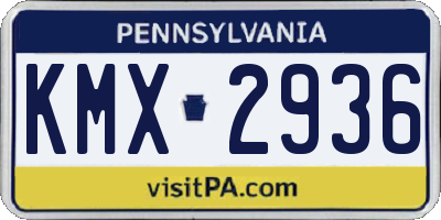 PA license plate KMX2936