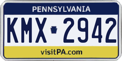 PA license plate KMX2942