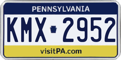 PA license plate KMX2952