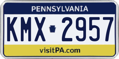 PA license plate KMX2957