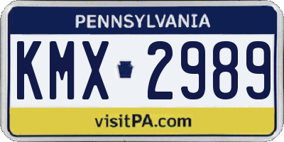 PA license plate KMX2989