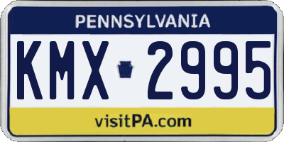PA license plate KMX2995