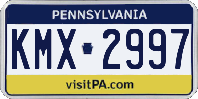 PA license plate KMX2997