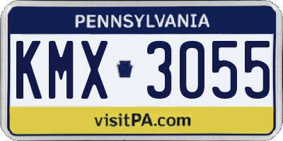 PA license plate KMX3055