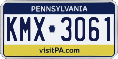 PA license plate KMX3061