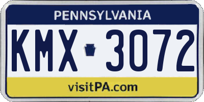 PA license plate KMX3072