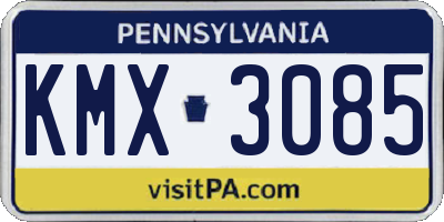 PA license plate KMX3085