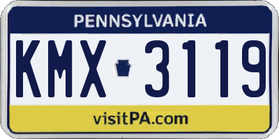 PA license plate KMX3119
