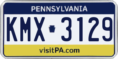 PA license plate KMX3129