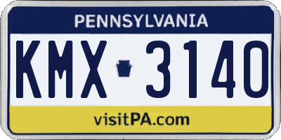 PA license plate KMX3140