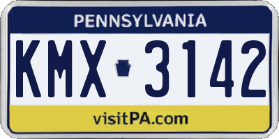 PA license plate KMX3142