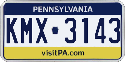 PA license plate KMX3143
