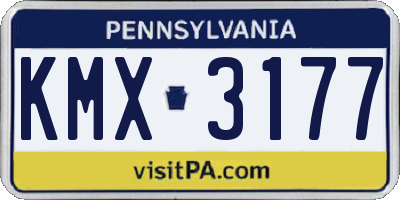 PA license plate KMX3177