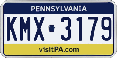 PA license plate KMX3179
