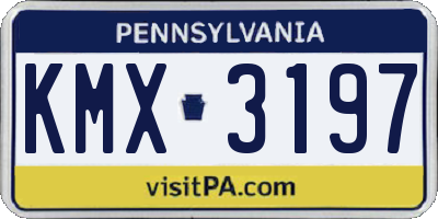 PA license plate KMX3197