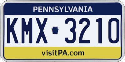 PA license plate KMX3210