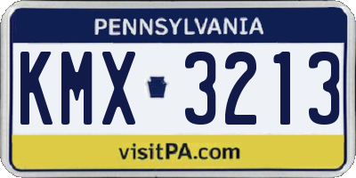 PA license plate KMX3213