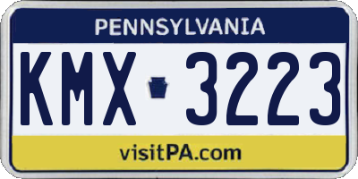 PA license plate KMX3223