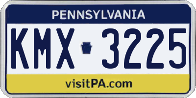 PA license plate KMX3225