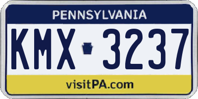 PA license plate KMX3237