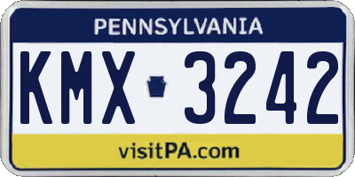 PA license plate KMX3242
