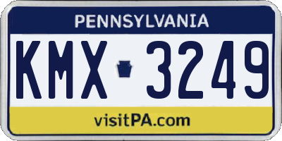 PA license plate KMX3249