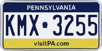 PA license plate KMX3255