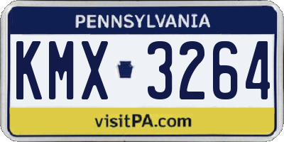 PA license plate KMX3264